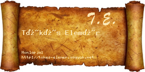 Tőkés Elemér névjegykártya