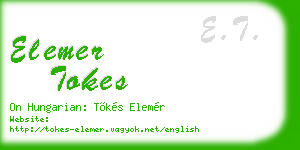 elemer tokes business card