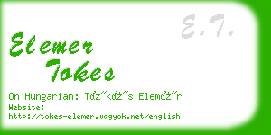 elemer tokes business card